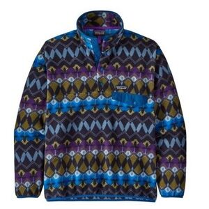 Patagonia Synchilla SnapT Pullover  Comp Big New Navy Multicolor Fleece-XS